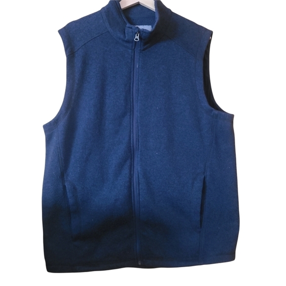WindRiver T-max heat Blue  sleeveless zip-up sweater vest - Picture 1 of 11